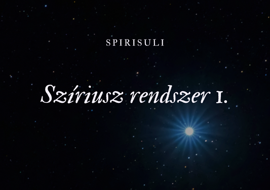 A cover for 'Szíriusz rendszer I.' featuring a star in a dark starry sky with the title 'Spirisuli' and 'Szíriusz rendszer I.